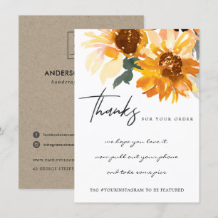 GEEL SUNFLOWER FLORAL CORPORATE BUSINTE LOGO BEDANKKAART