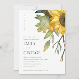 GEEL SUNFLOWER FLORAL COUPLE SHOWER-KAART BEDANKKAART