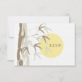 Geel Sunrise Bamboo Zen Oriëntaals RSVP Kaart (Achterkant)
