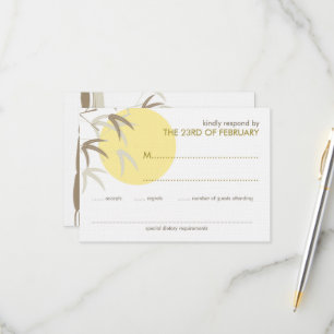 Geel Sunrise Bamboo Zen Oriëntaals RSVP Kaart