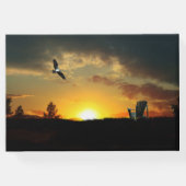 Geel Sunset Grassy Meadow Guest Book Gastenboek (Achterkant)