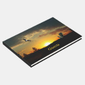 Geel Sunset Grassy Meadow Guest Book Gastenboek (Hoek)