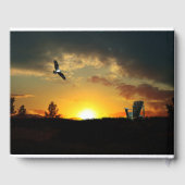 Geel Sunset Grassy Meadow Guest Book Gastenboek (Achterkant)