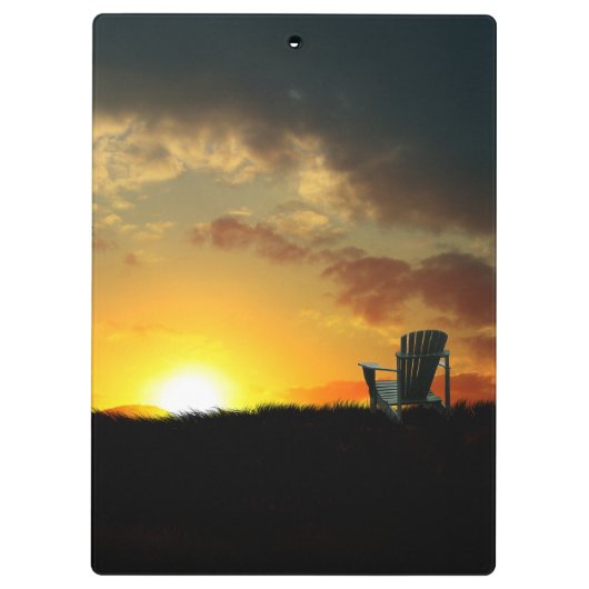 Geel Sunset Grassy Meadow Klembord (Achterkant)