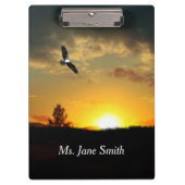 Geel Sunset Grassy Meadow Klembord (Voorkant)