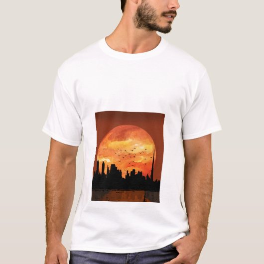 Geel Sunset T-shirt (Voorkant)