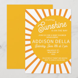 Geel Sunshine Baby shower Kaart
