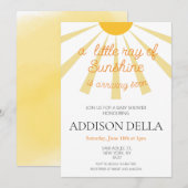 Geel Sunshine Baby shower Kaart (Voorkant / Achterkant)