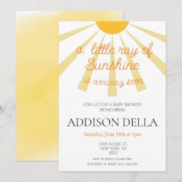Geel Sunshine Baby shower Kaart