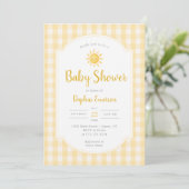 Geel Sunshine Baby Shower Kaart (Staand voorkant)