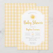 Geel Sunshine Baby Shower Kaart (Voorkant / Achterkant)