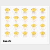 Geel Sunshine Baby shower Ronde Sticker (Vel)