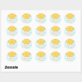 Geel Sunshine Baby shower Ronde Sticker (Vel)