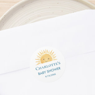 Geel Sunshine Baby Shower  Ronde Sticker