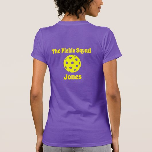 Geel Sunshine Pickleball Team T-shirt (Achterkant)