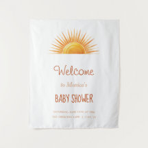 Geel Sunshine Retro Aquarel Baby Shower