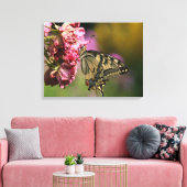 Geel Swallowtail Butterfly Canvas Afdruk (Insitu (Woonkamer))