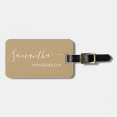Geel Tan Bagagelabels Wedding Table Plan / Favor (Voorkant horizontaal)