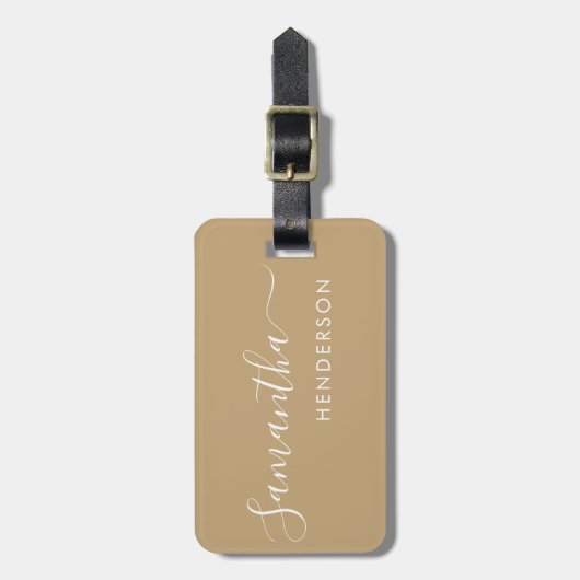 Geel Tan Bagagelabels Wedding Table Plan / Favor (Voorkant verticaal)