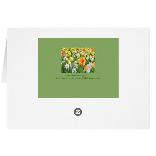GEEL, TANGERINE TULIPS MET WITTE HYACINTHEN (Achterkant Horizontaal)