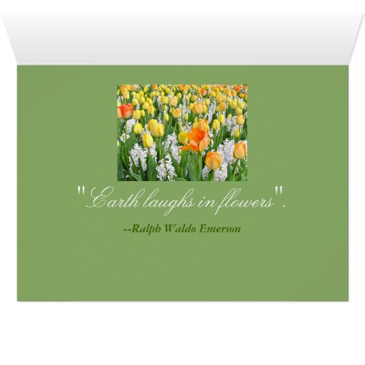 GEEL, TANGERINE TULIPS MET WITTE HYACINTHEN (Binenzijde Horizontaal (Onderkant))