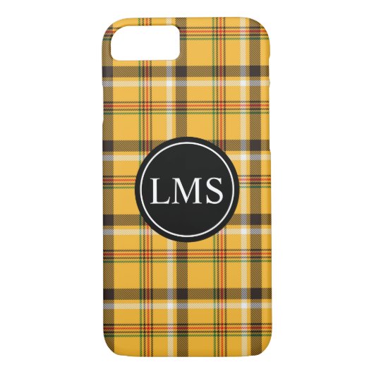 Geel Tartan Gepland Monogram Case-Mate iPhone Case (Achterkant)