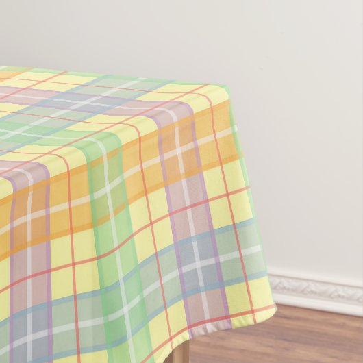 Geel tartan ruit tafelkleed (Voorbeeld)