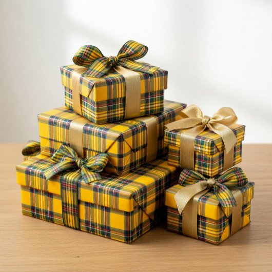Geel Tartan Schotse Ruit Inpakpapier
