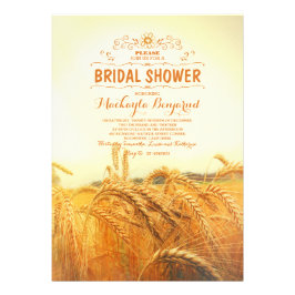 Geel tarweveld Rustiek  vrijgezellenfeest 12,7x17,8 Uitnodiging Kaart