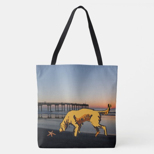 Geel Tas met Dog Gift Bag of herbruikbare kerrie (Voorkant)