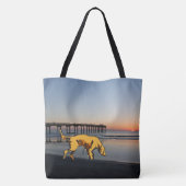 Geel Tas met Dog Gift Bag of herbruikbare kerrie (Achterkant)