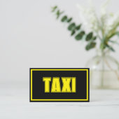 Geel TAXI geel lijst taxi chauffeur service cabby Visitekaartje (Staand voorkant)