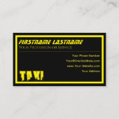 Geel TAXI geel lijst taxi chauffeur service cabby Visitekaartje (Achterkant)