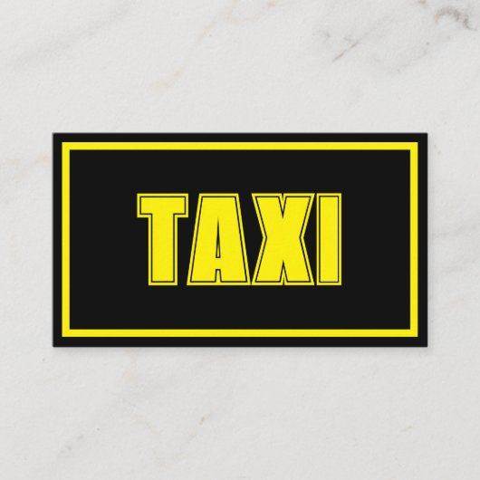 Geel TAXI geel lijst taxi chauffeur service cabby Visitekaartje (Voorkant)