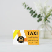 Geel Taxi Routes Ride Share Visitekaartje (Staand voorkant)