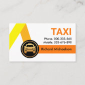 Geel Taxi Routes Ride Share Visitekaartje (Achterkant)