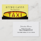 Geel taxibordje visitekaartje (Voorkant / Achterkant)
