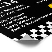 Geel taxicabineteken Adverteren Poster (Hoek)