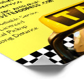 Geel taxicabineteken Adverteren Poster (Hoek)