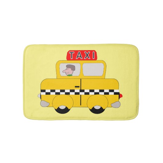 Geel taxiontwerp badmat (Voorkant)