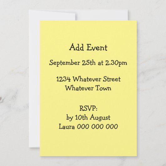 Geel taxiontwerp kaart (Achterkant)