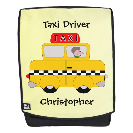 Geel taxiontwerp rugtassen (Voorkant)