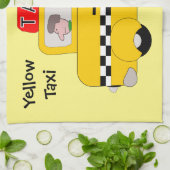 Geel taxiontwerp theedoek (Gevouwen)