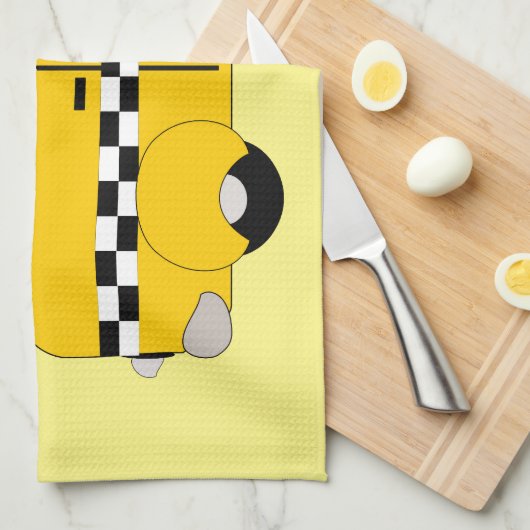 Geel taxiontwerp theedoek (Quarter Fold)