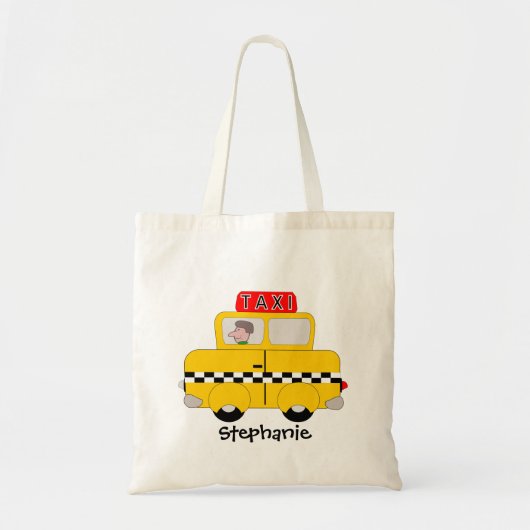 Geel taxiontwerp tote bag (Voorkant)