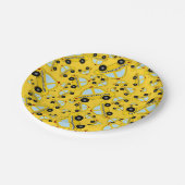 Geel taxipatroon papieren bordje (Gekanteld)