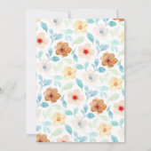 Geel Teal Bloemige Elegante Script 50ste Verjaarda Kaart (Achterkant)