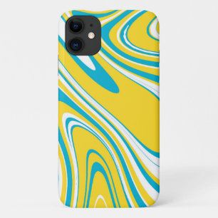 Geel Teal Kleuren Marmer Patroon Werveling Abstrac Case-Mate iPhone Case