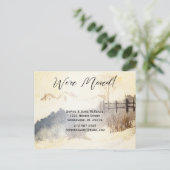 Geel Teal Landelijke Waterverf We Zijn Verhuisd Aankondigingskaart (Staand voorkant)