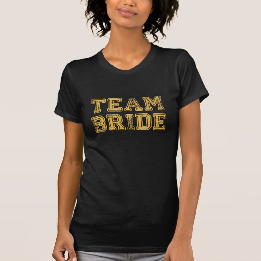 Geel Team Bruid Trouwfeest T-shirt (Voorkant)